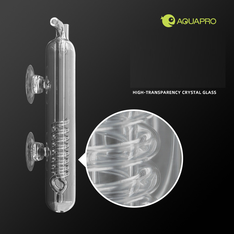 Aquarium Spiral Bubble Recorder Diffuser Glass CO2 Bubble Counter ADA Style Atomizer Water System Fish Tank Plant Pet Products