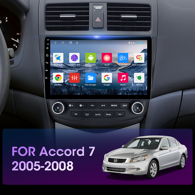 JMCQ 2 Din Android 11.0 Auto Radio For Honda Accord 7 2005-2008 Carplay 4G+WIFI Car Multimedia Player GPS Autoradio Head Unit