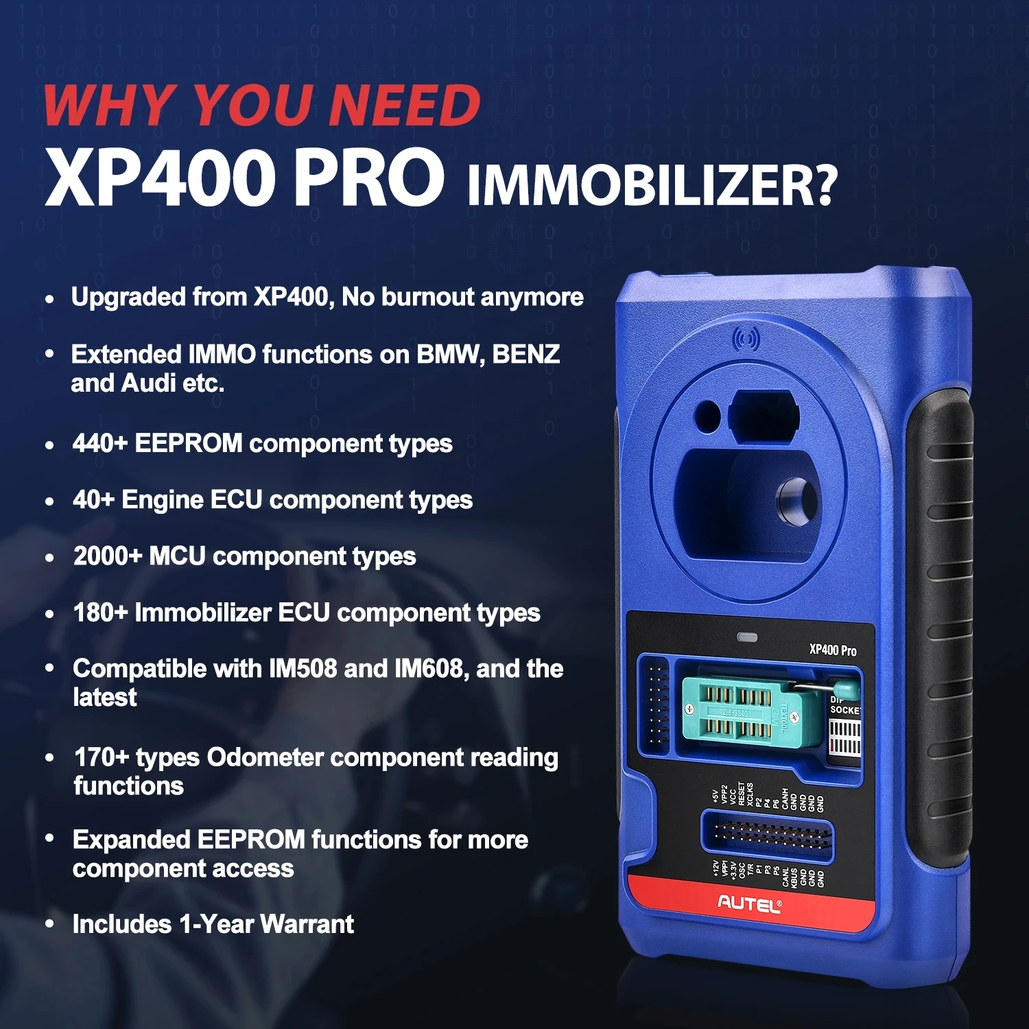 Autel MaxiIM Parts XP400PRO Key Programmer IMKPA Kit G-BOX2 APB112 Toyota 8A Adapter Used with IMMO Scanner IM608 IM508