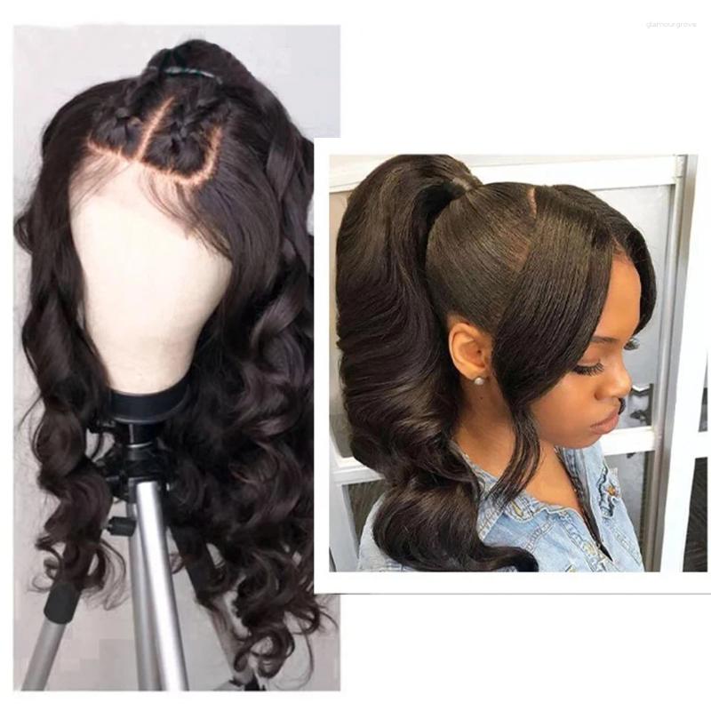 Boby Wave Long Natural Color 26 Inch Soft Lace Front Synthetic Daily Use For Black Women With Baby Hair Can Be Straightened