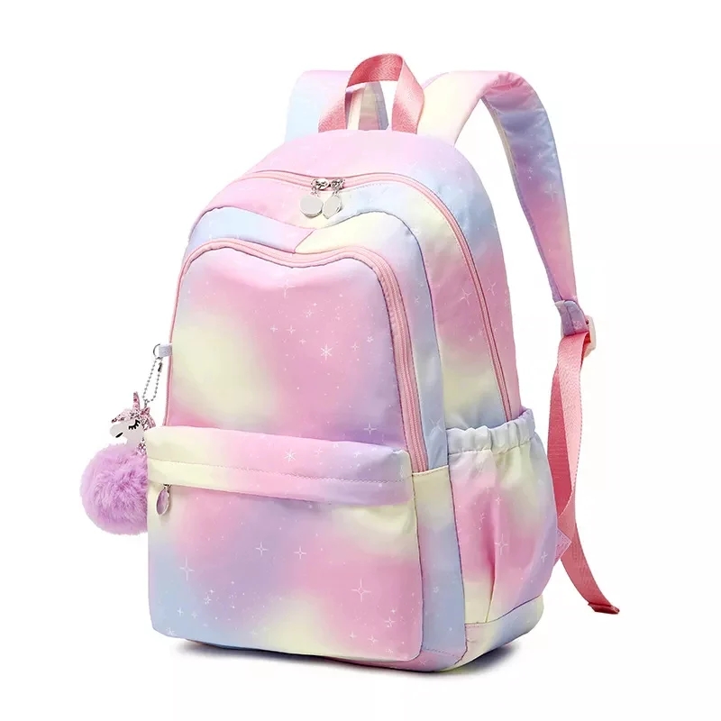 Kawaii Kids Girls School Backpack Water Resistant Bookbag With Pendant Elementary Students Book Bag Primary School Bag for Teens