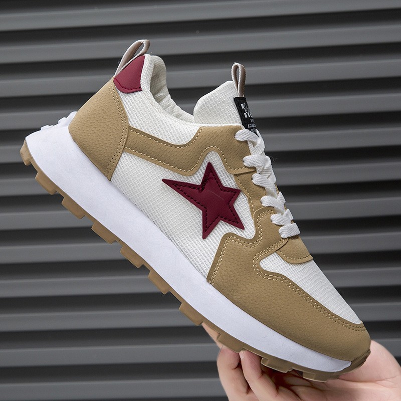 Men's and women's spring new couple single shoes casual sneakers running shoes breathable comfortable casual Gump shoes khaki