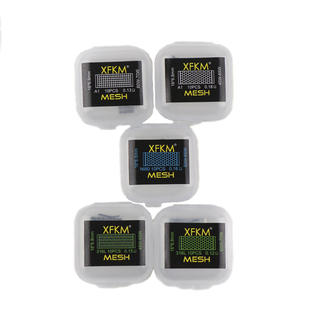 10Pcs/Lot XFKM Mesh Style Coils A1 0.13Ohm S316 0.12Ohm Ni80 0.16Ohm Heating Coil Wire for Profile RDA Unity RTA DIY Coil