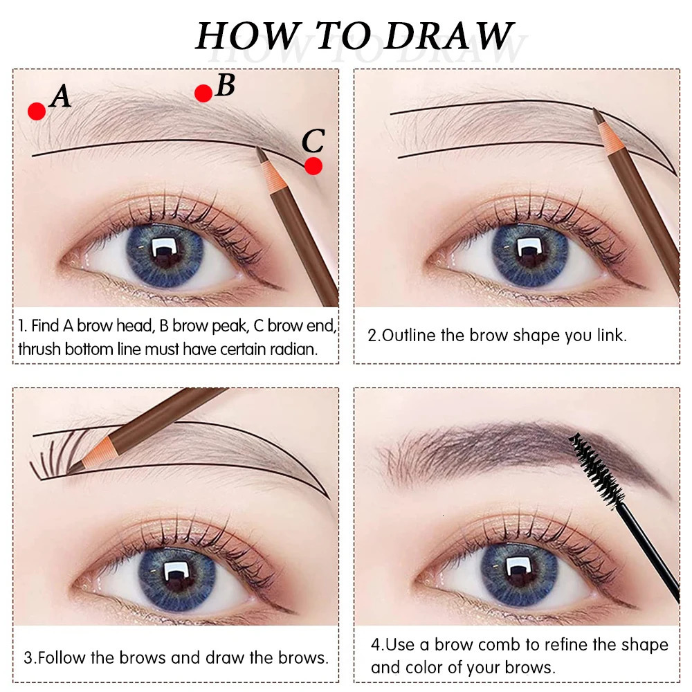 5pcs Professional Microblading Pencil anent Eyebrow Pencil Tattoo Waterproof Art Tint Makeup Eye Brow Pen Enhancers Cosmetic 240621