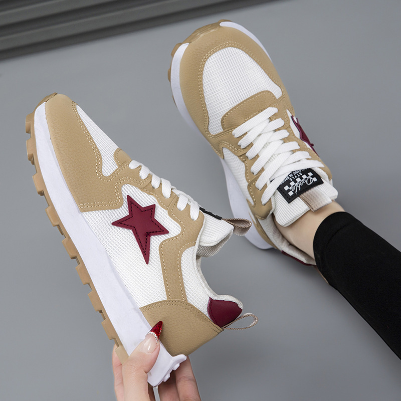 Men's and women's spring new couple single shoes casual sneakers running shoes breathable comfortable casual Gump shoes khaki