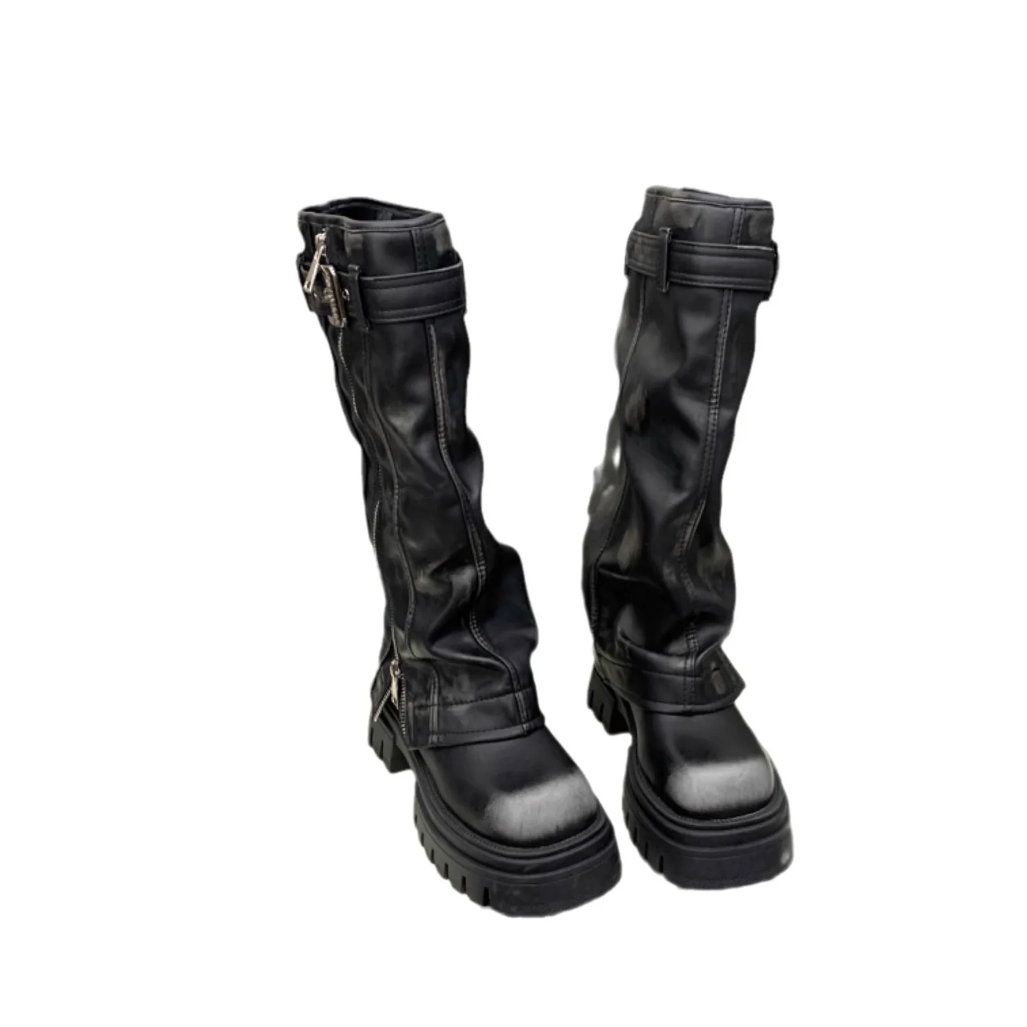 Knee High Winter Women - Faux Leather Knee-High Boots for Autumn/Winter, Flat Heel, Soft PU, hot Women's Knight Boots, Casual Style