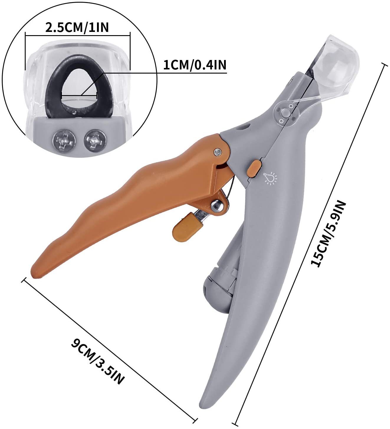 1pc illuminated LED Dog & Cat Nail Clipper - Safe & Precise Trimming - Comfort Grip for Grooming