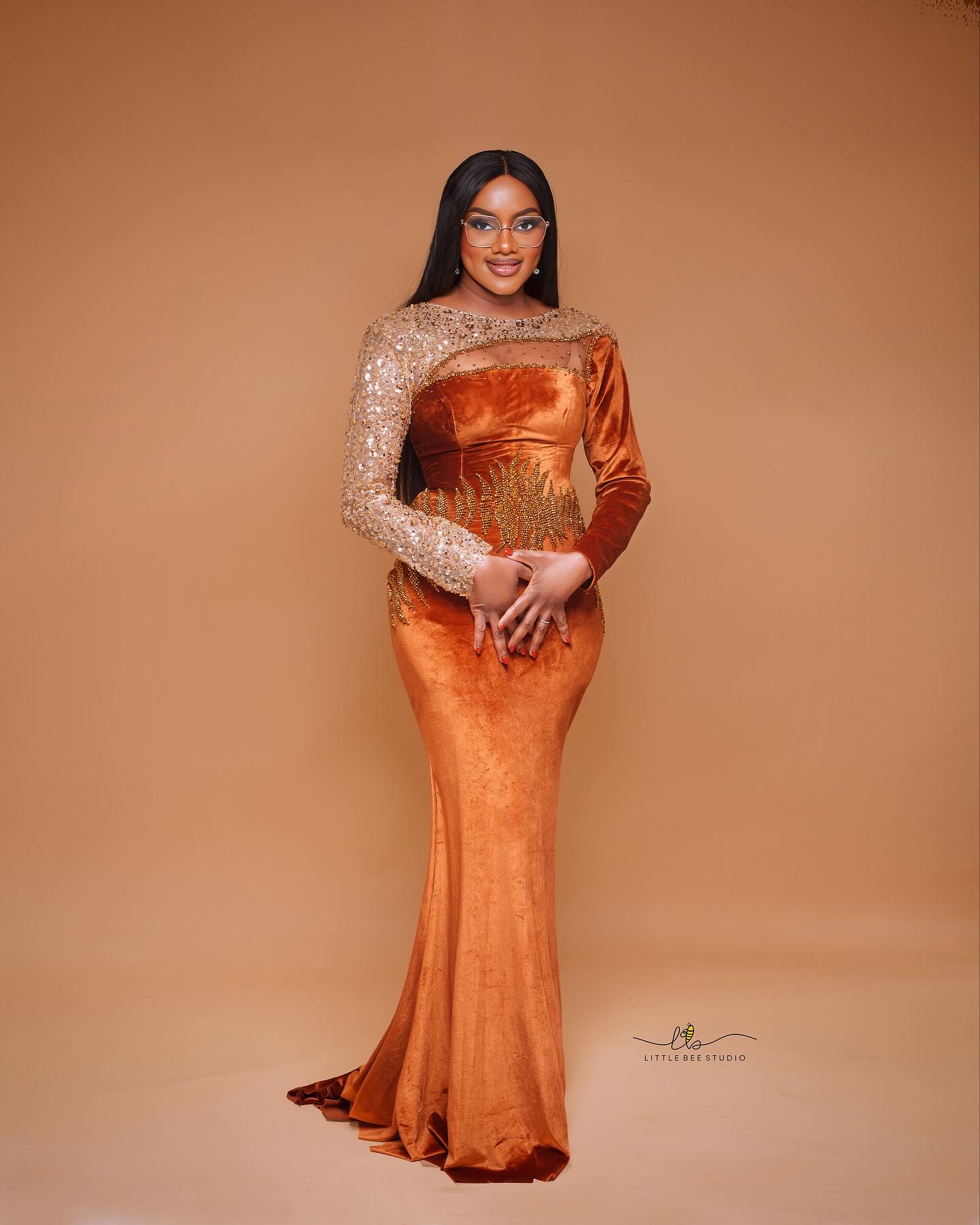 2024 Plus Size Orange Mermaid Prom Dresses For Special Occasion Beaded Velvet Evening Formal Party Second Reception Birthday Engagement Gowns Dress ZJ