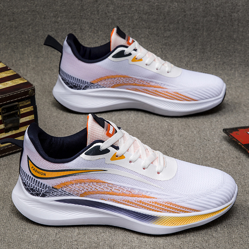 Men's 2024 Spring New Breathable Thin Mesh Flyweave Sports Running Shoes Casual