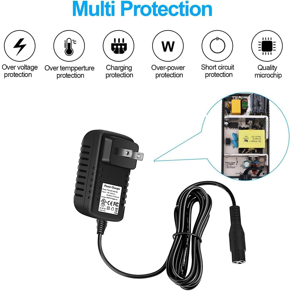 24V Scooter Battery Charger for Razor Dirt Bike E100 E200 E300 E125 E150 E500 PR200 & mx350 Pocket Mod/Sports Mod & Dirt Quad