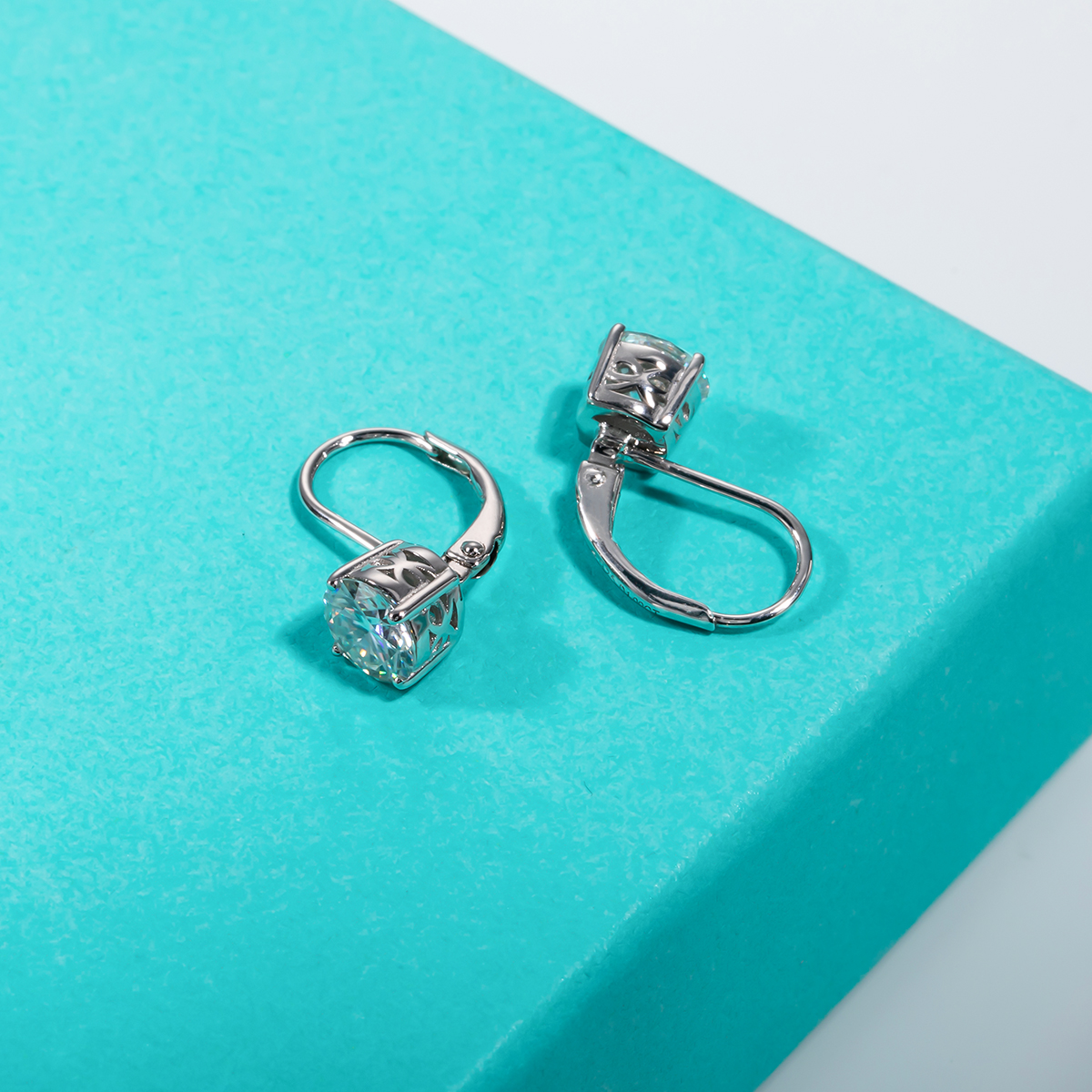 AnuJewel 1 Carat D Color Moissanite Diamond Dangle Drop Earrings 925 Sterling Silver Bow Cuff Earrings Charm Jewelry Wholesale