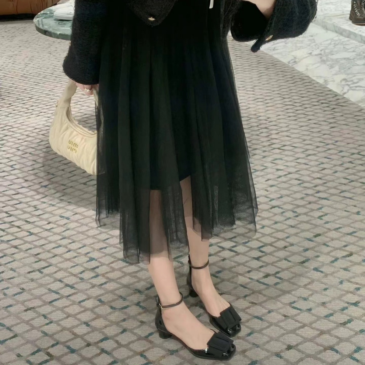 Grape Mama Studiolee Square Headed High Heels, Hollow Single Shoes, Diagonal Buckle, Shallow Mouth, Thick Heel Sandals, Female