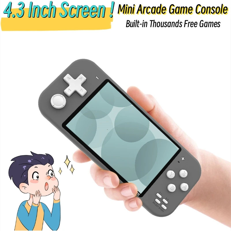 Fashion Mini Portable Game Console With Games 43 Inch HD Screen 8GB 32GB Thousands Free X20 Video Machine 240618
