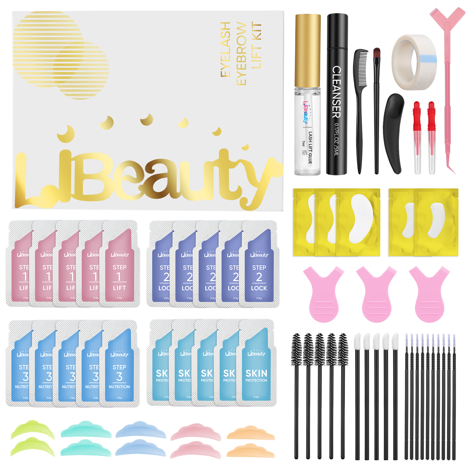 Libeauty 20 Pcs/Lot 8-12min Lash Lift Kit And Brow Lamination Kit 2 In 1 Sachet Perm Fixation Lotion Lash Lifting Makeup Tools