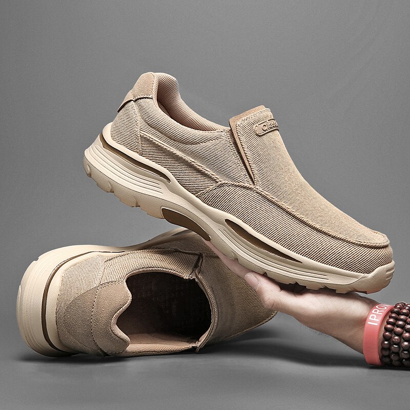 Men Shoes Comfortable Canvas Shoes Breathable Loafers For Men Slip On Walking Sneakers 381