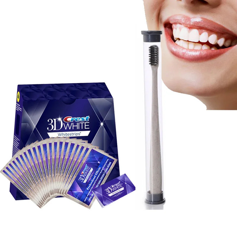 3D Teeth Whitening White Strips Professional Effect Original Oral Hygiene Dental Teeth Brush Tooth Whiteing Strips toothbrush 240621