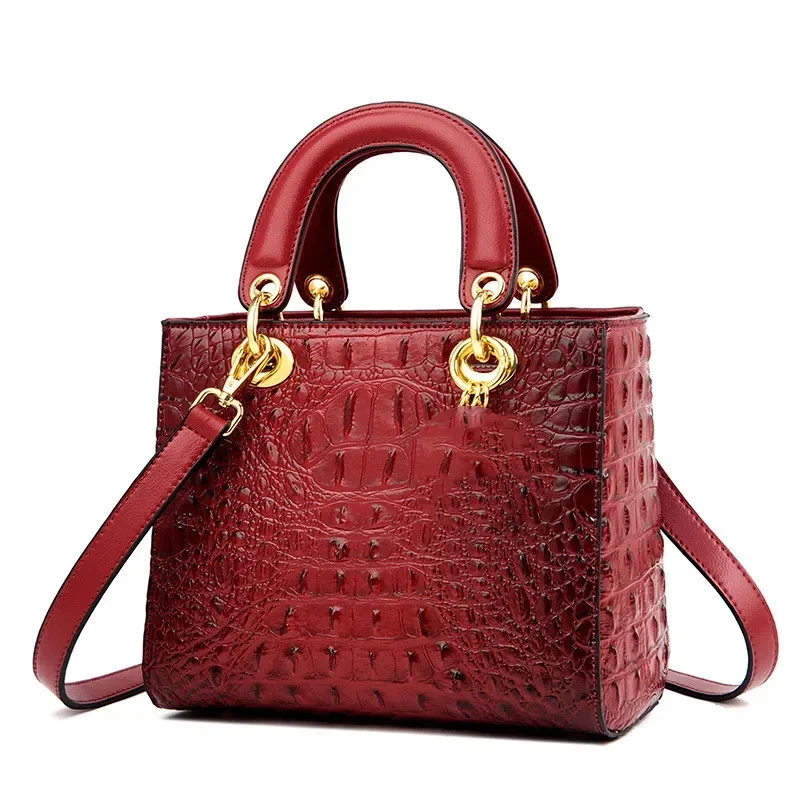2024 High Quality Luxury Brand Designer Leather Shoulder Bag for Women Hand Bags Crocodile Purses Ladies Messenger Handbag Totes