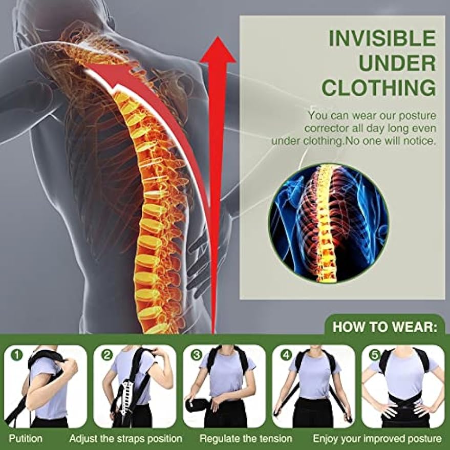 Posture Corrector Back Support Comfortable Back and Shoulder Brace for Men and Women,Medical Device to Improve Bad Posture
