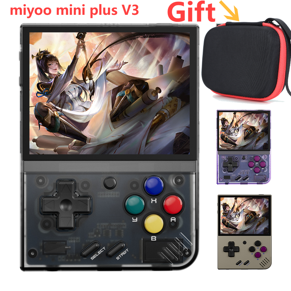 Miyoo Mini Plus V3 Handheld Game Console Mini Retro Game Video Console 128GB Linux System 3.5' IPS Screen 3000mAh Game Player