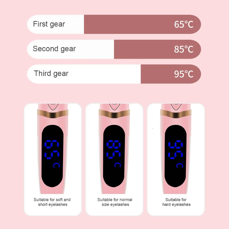 Electric Eyelash Curler 3 Gear Makeup Lashes Curling Tool Digital Display Portable Styling Make Up Eyelashes Curl Supply i240621