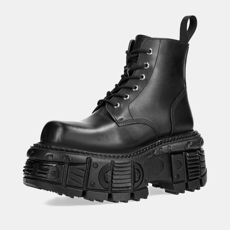 Retro Rock 2024 Boots Both Men And New Dark Punk Leather Metal Niche Top Platform Shoes For Women 8987 4