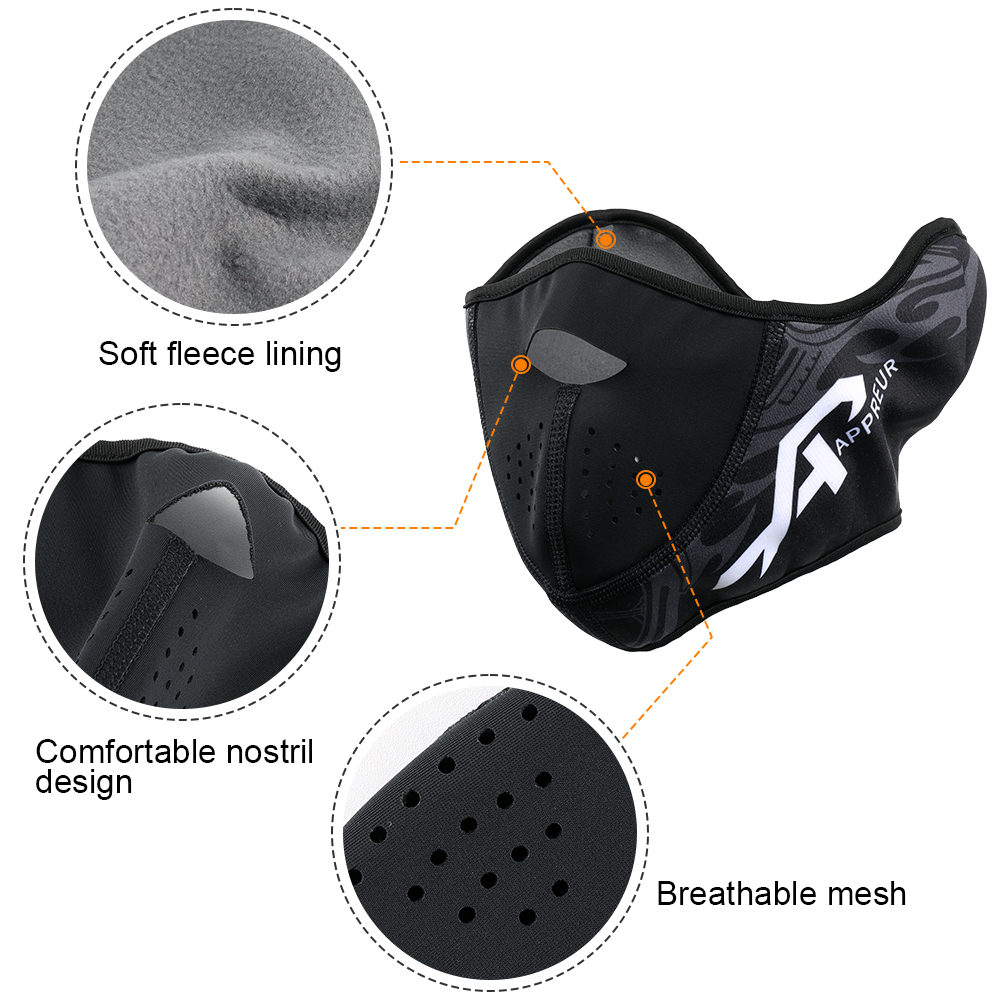 Motorcycle Half Face Mask new Cover Winter Warmer Fleece Moto Balaclava Breathable 2025 Windproof Ski Motorbike Cycling Riding Men Women