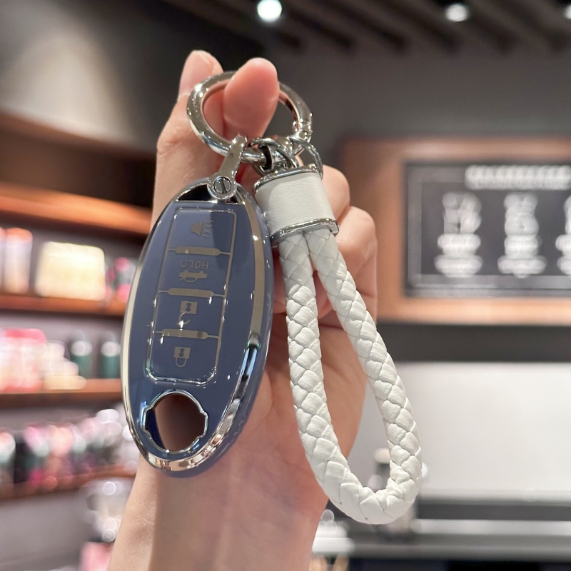 TPU Key Fob Cover with Keychain Lanyard for Nissan Altima Coupe Armada GTR Maxima Murano Cross CABRIOLET Rogue Versa