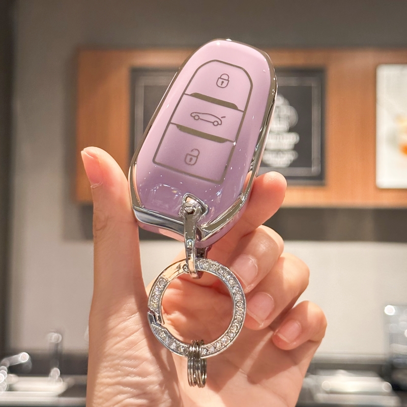 Key Fob Cover with Bling Lanyard Keyring for Peugeot 2008 3008 5008 308 508 for Opel Grandland X Mokka Corsa Insignia