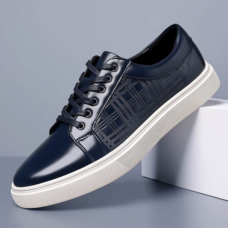New Blue Men's Vulcanize Shoes Lace-up Solid Black Sneakers Casual Shoes Size 38-46 Men Shoes