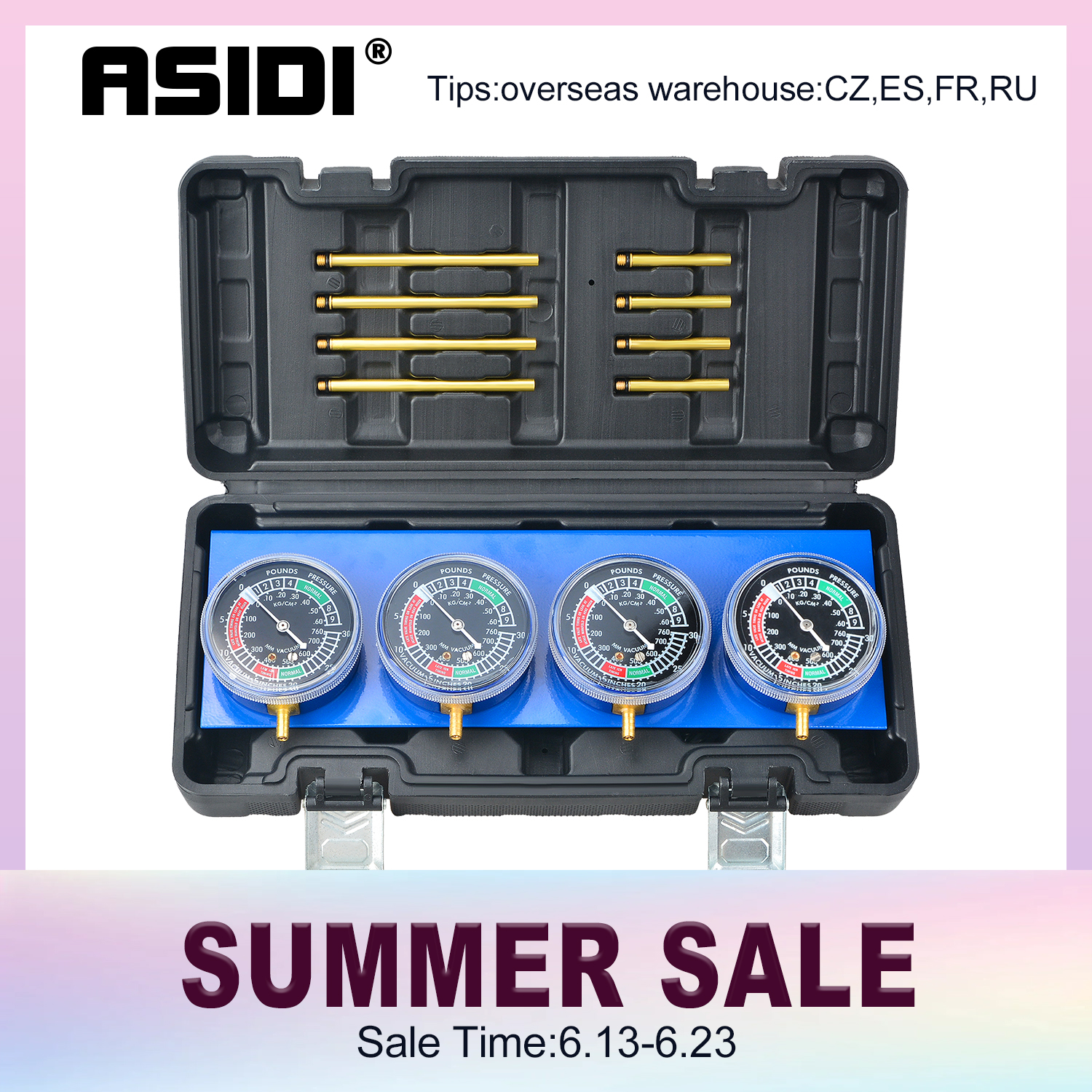 Motorcycle Carburettor Carb Vacuum Gauge Synchronizer Balancer 4 Cylinder Guage Tool Set