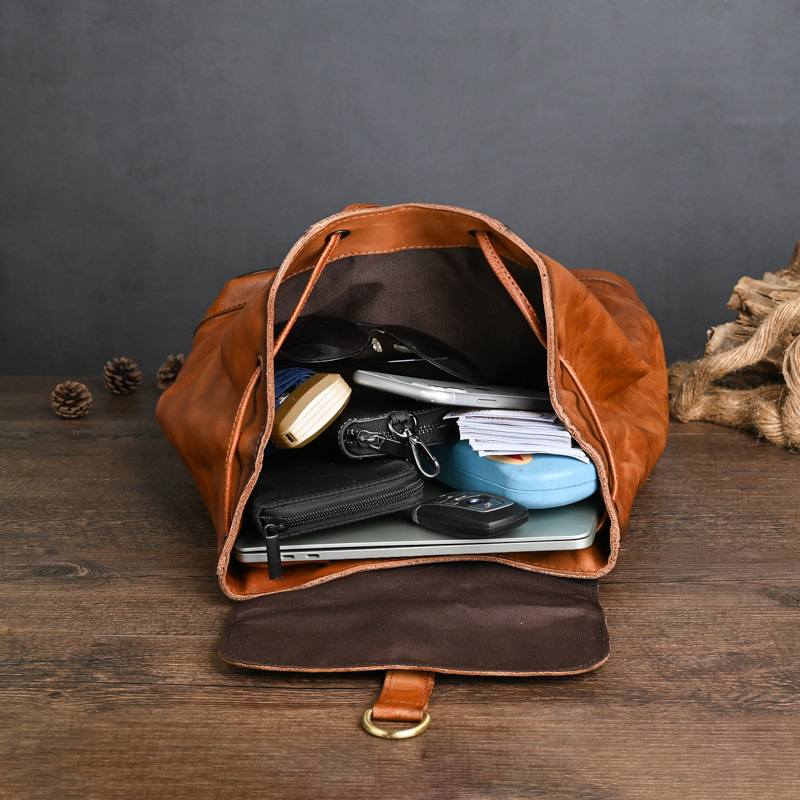 Black Backpacks: Backpack Men, Genuine Cowhide Leather Laptop Bag, Anti-theft Vintage Design, Ideal For Daily Use New Free Delivery Designer Bag