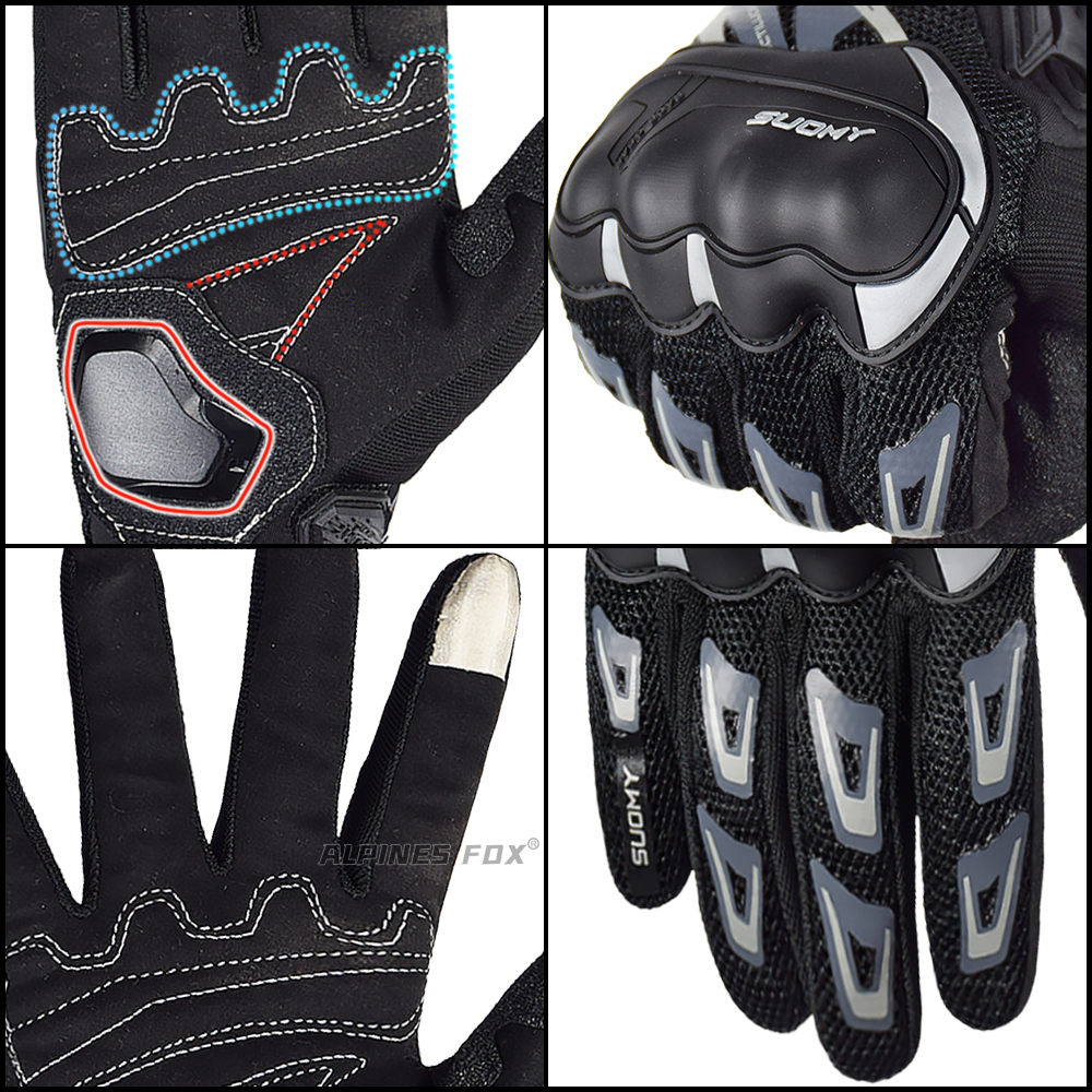 Suomy Summer Motorcycle Gloves Breathable Full Finger Motorbike Riding Glove Women Men Touch Screen Motocross Guantes for Honda