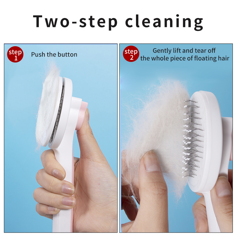 Self Cleaning Comb Fur Removal Clipper Tools Hair Grooming Brush For Dog Cats Pet Hair Remover Comb Massager Goods for Puppy Cat