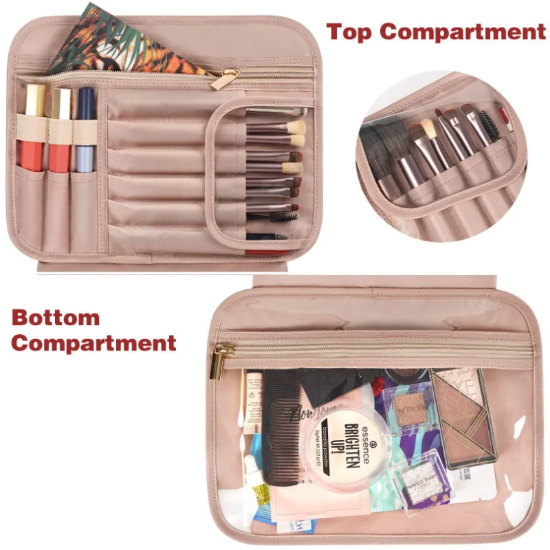Large Capacity Travel Tote Waterproof Cosmetic Bag New PU Leather Makeup Bag Toiletries Storage Bags Ladies Beauty Bag Organizer