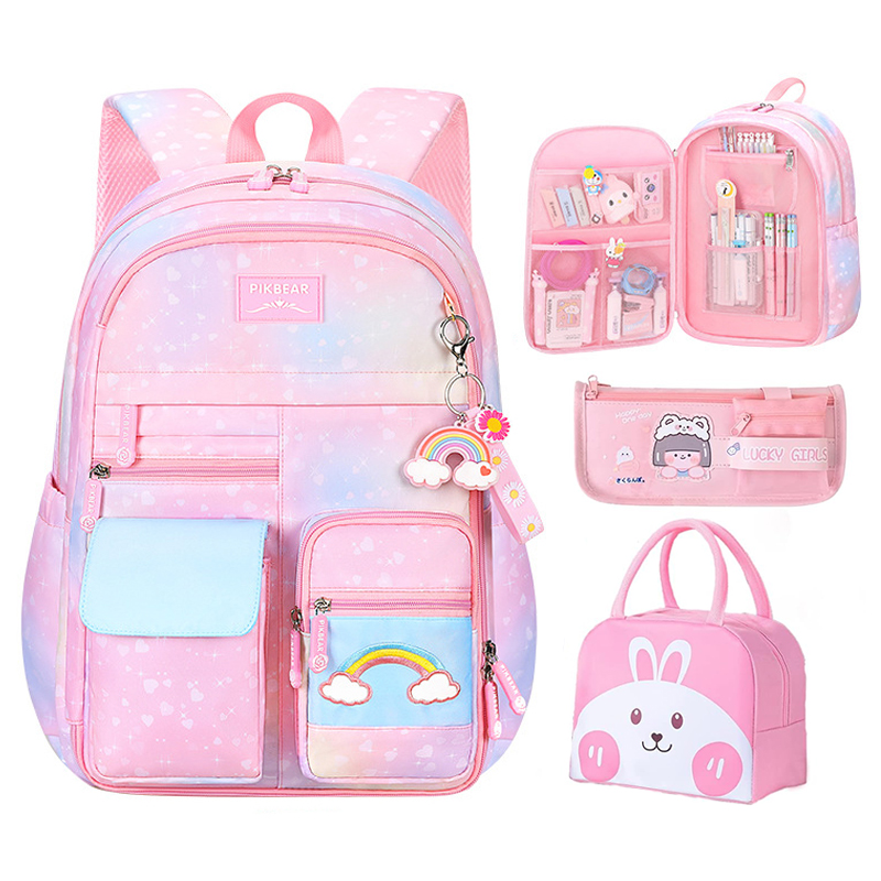 Girls Backpacks Kawaii Book Bag with Compartments for Girl Kid Students Elementary School Back Pack Kids Rucksack Mochila 7cd0
