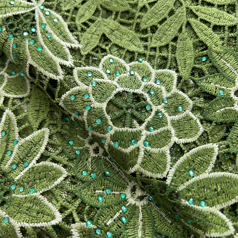 SJD African Fabric 2024 Hot Sale Nigerian Water Soluble Crystal Lace Guipure Cord For Women Dresses