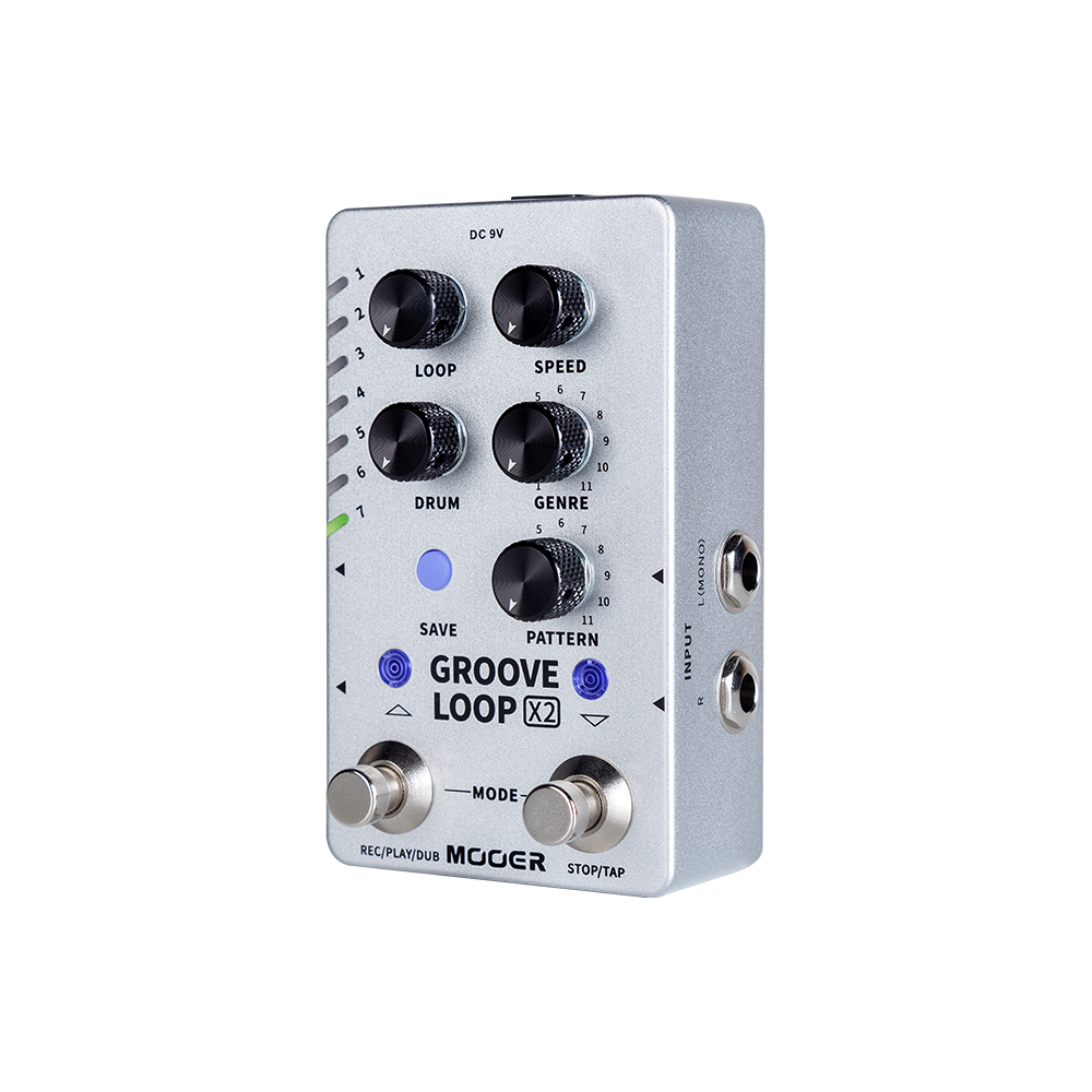 MOOER GROOVE LOOP X2 Guitar Stereo Looper Pedal 14 Save Slots Drum Machine Pedal 121 Different Drum 10-minute Capacity Per Track