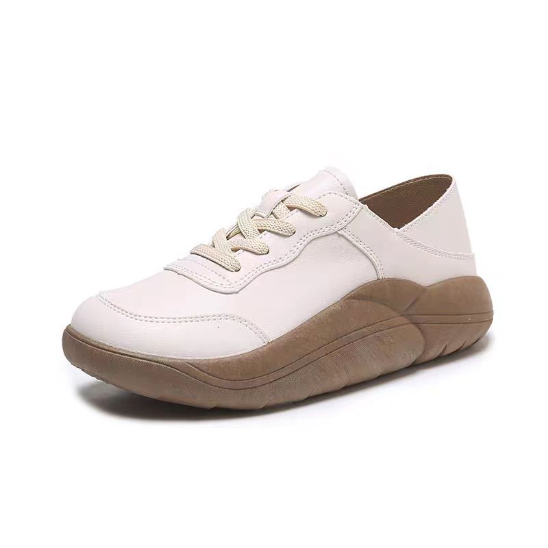 2024 Spring New Korean Edition Little White Instagram Student Heightening Casual Women's Thick Sole Bean Shoes