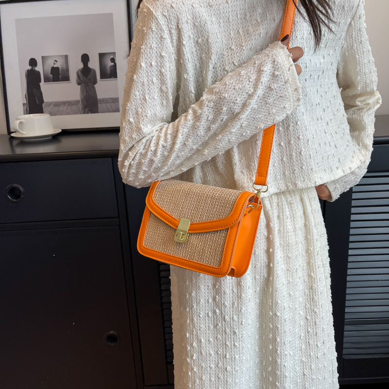 Summer Straw Messenger Woven Fashion Women Clutch Chain Shoulder Bag Beach Vacation Crossbody Bags bolsa feminina H6.22#27