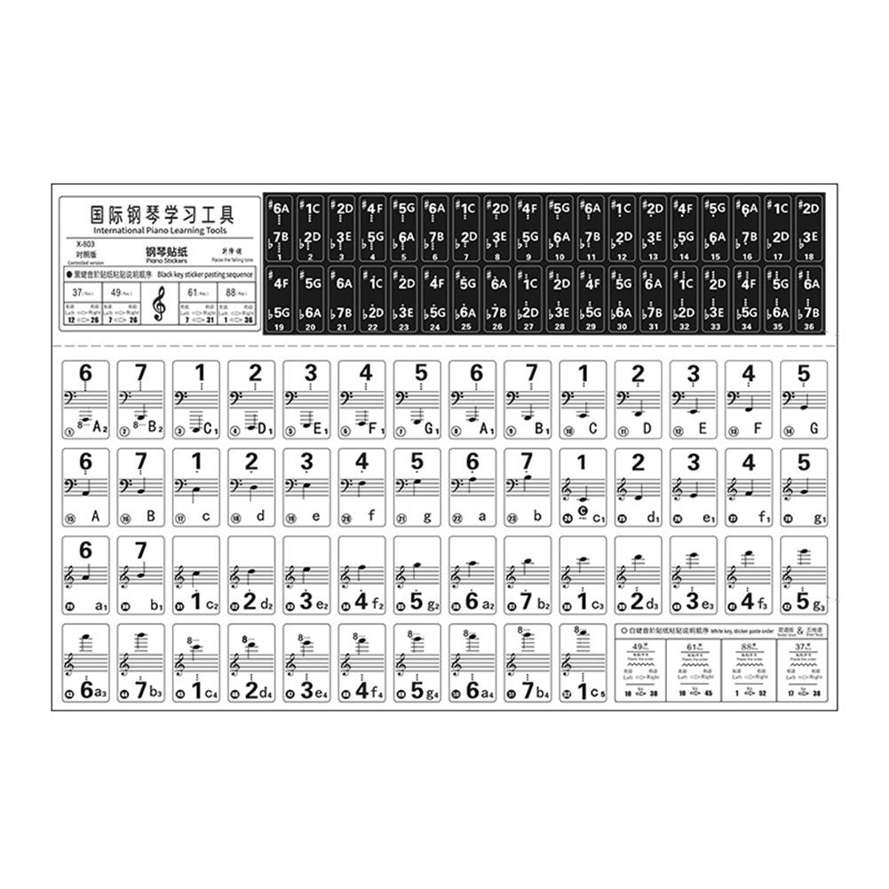 Removable Piano Sticker 61/88 new Key Transparent Piano Keyboard Stave Electronic 2025 Keyboard Note Sticker