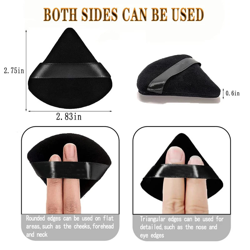 6 Pcs Velvet Triangle Powder Puff Make Up Sponges for Face Eyes Contouring Shadow Seal Cosmetic Foundation Makeup Tool 240621