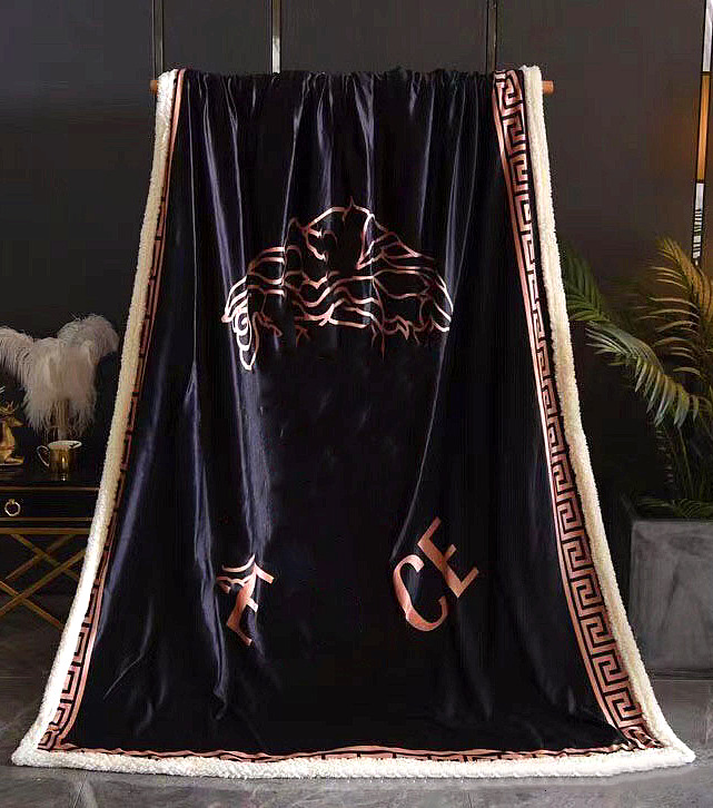 Newd esigner blanket baby cashmere lamb air conditioning cover blanket printed blanket
