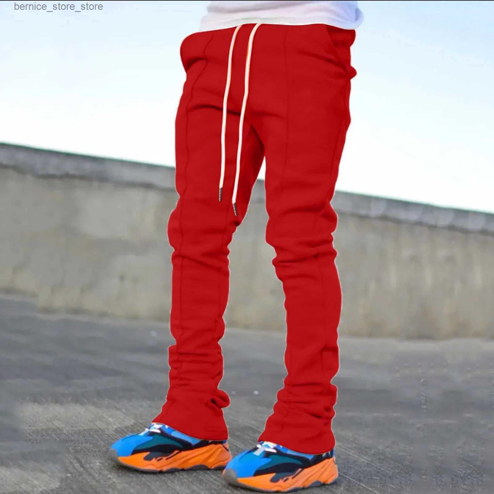 Men's Plus Size Stacked Cargo Sweatpants Custom Flare Streetwear Pants For Men - New Design B1