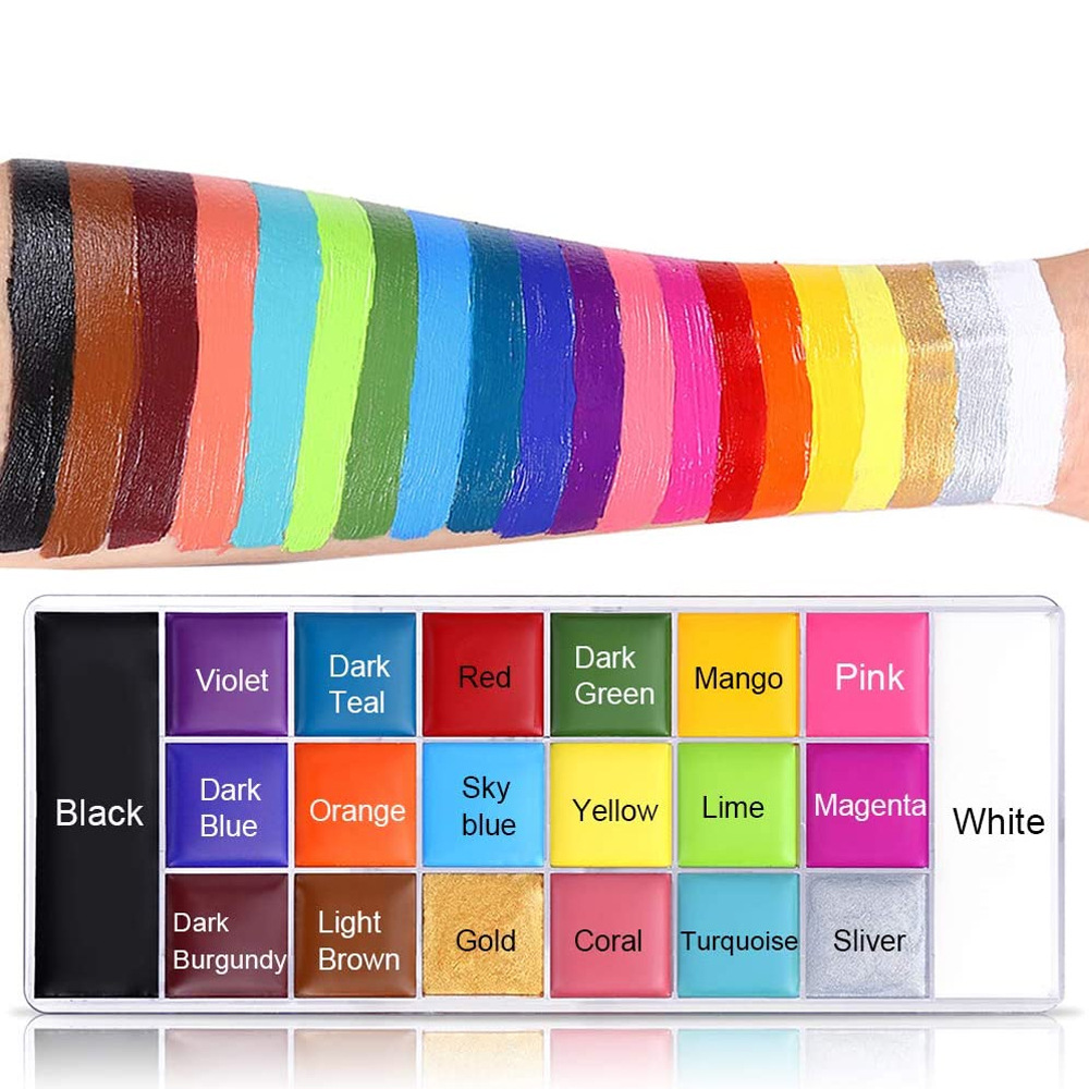 20 Colors Face Paint Oil Safe Kids Flash body new Painting eye makeup 2025 Halloween Beauty makeup Palette wholesale halloween makeup