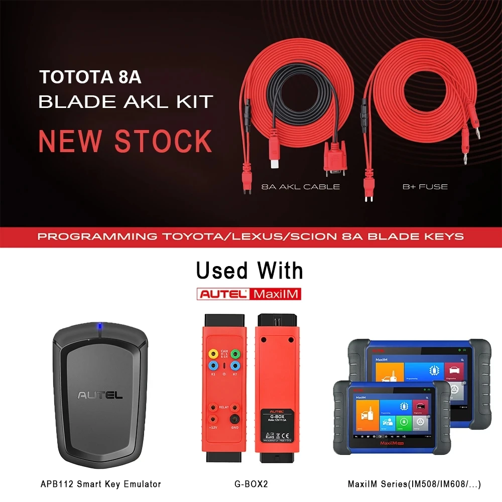 Autel MaxiIM Parts XP400PRO Key Programmer IMKPA Kit G-BOX2 APB112 Toyota 8A Adapter Used with IMMO Scanner IM608 IM508