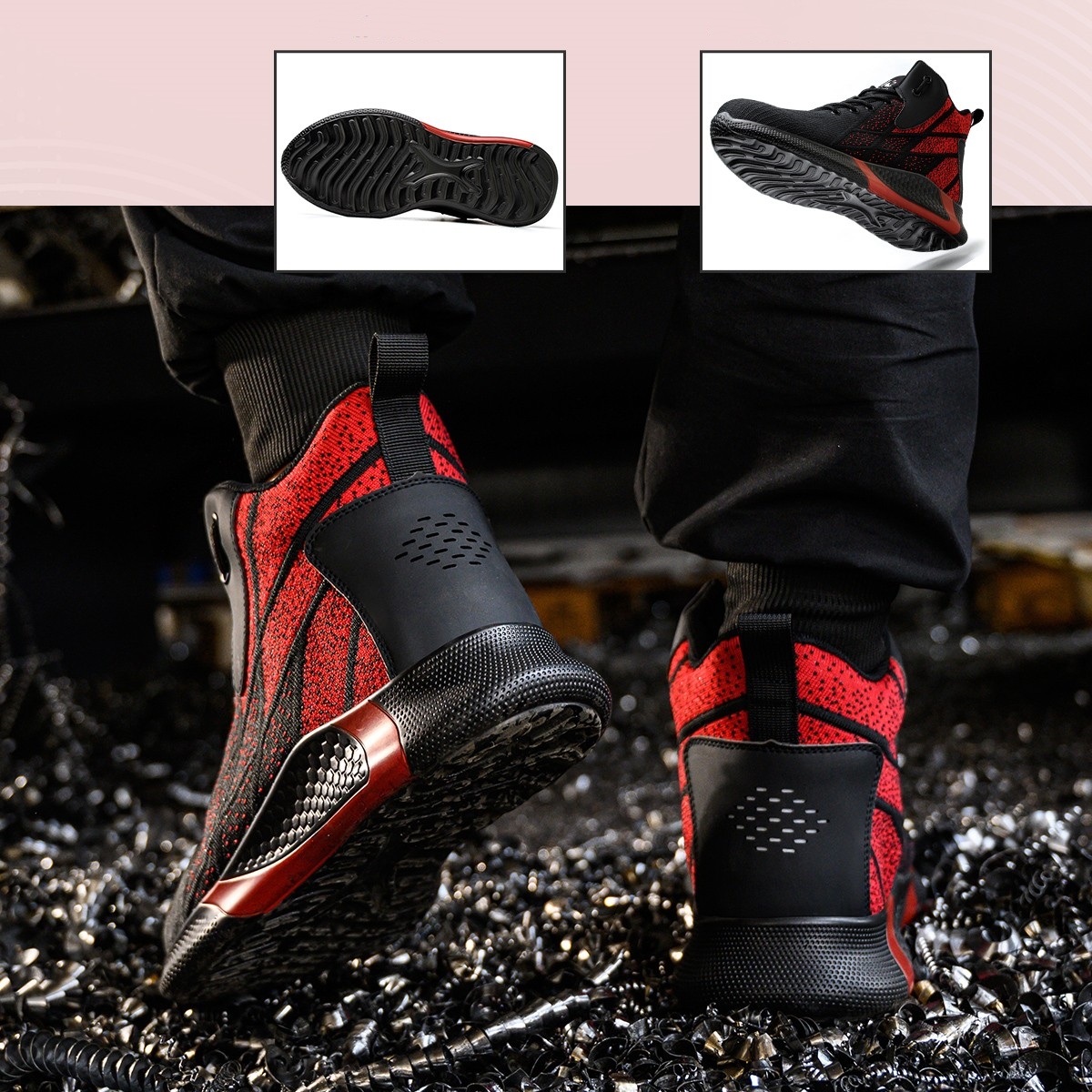 NEW Security Boots for Men Work Sneakers Women Boots Breathable Steel Toe Shoes Safety Puncture-Proof Men Boots