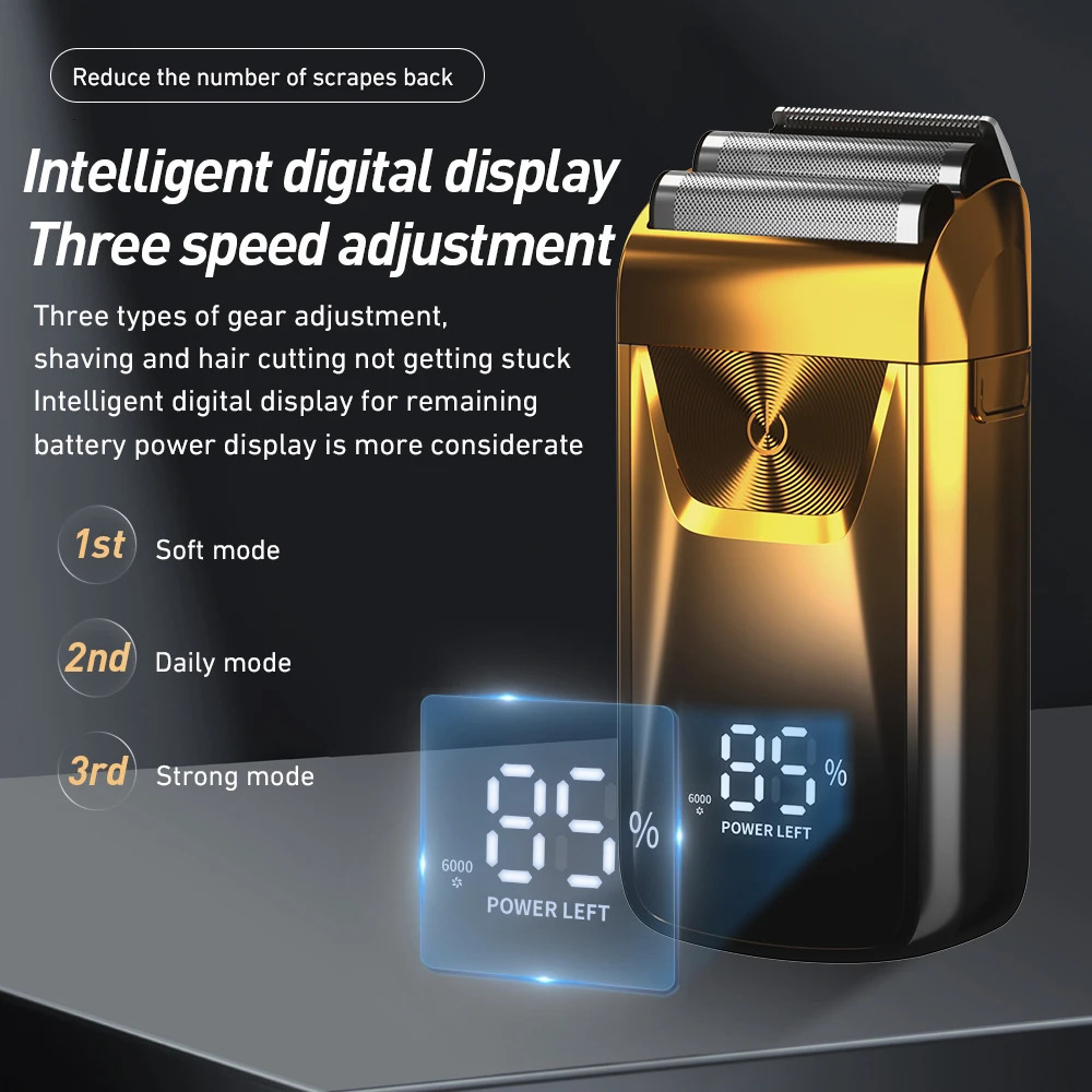 Electric Razor Electric Shaver Rechargeable Shaving Machine For Men Shaver Beard Razor Wet-Dry Use Beard Trimmer 240621