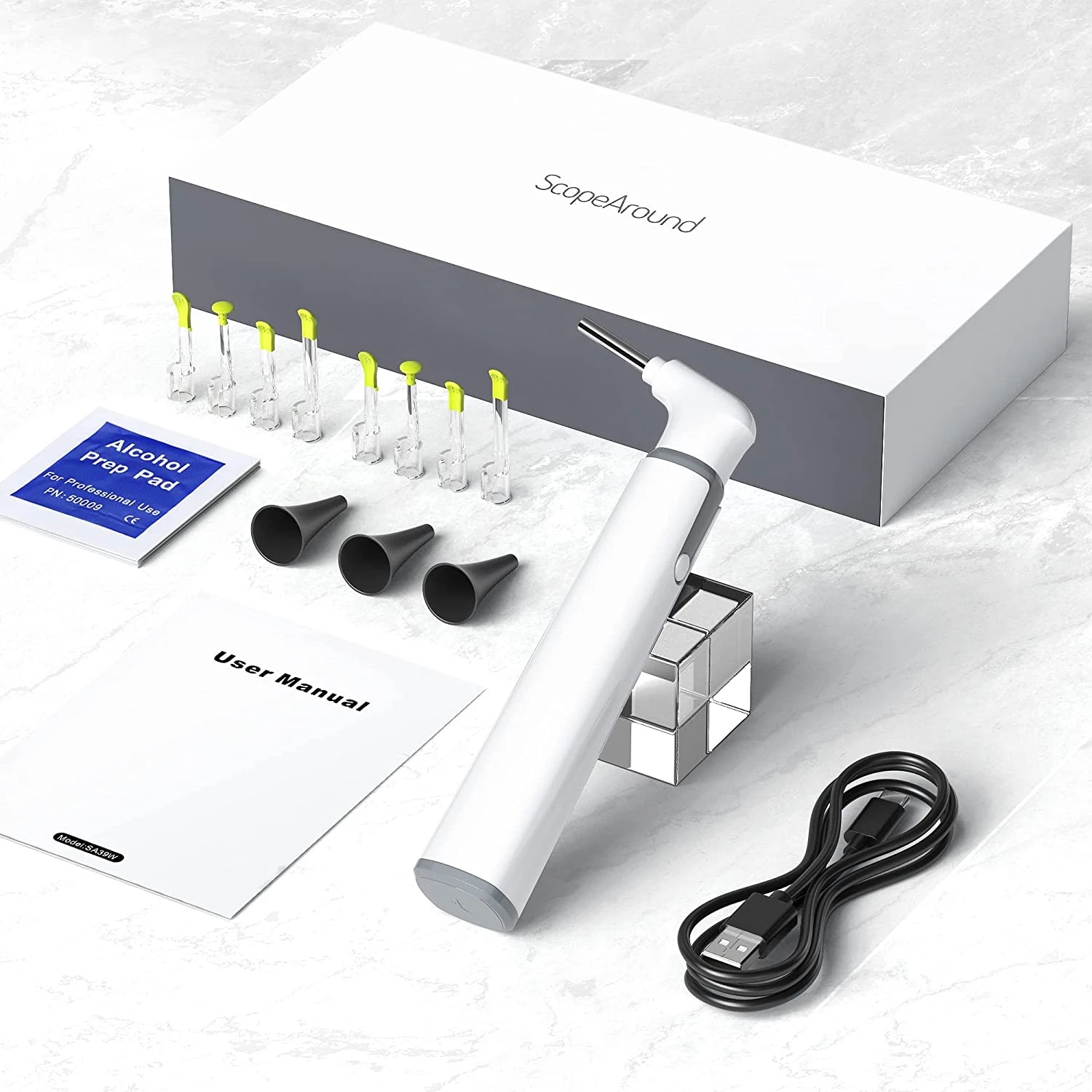 LMS CAP Otoscope Ear Camera 3.9mm Wifi Camera HD Video Inspect Borescope Digital Medical Otoscop for IOS Android Phone GIFT