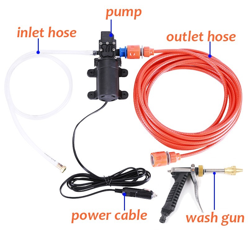 12V Car Washer Pump High Pressure Car Electric Washer Wash Pump Set Portable Auto Washing Cleaning Machine Kit Washer Sprayer