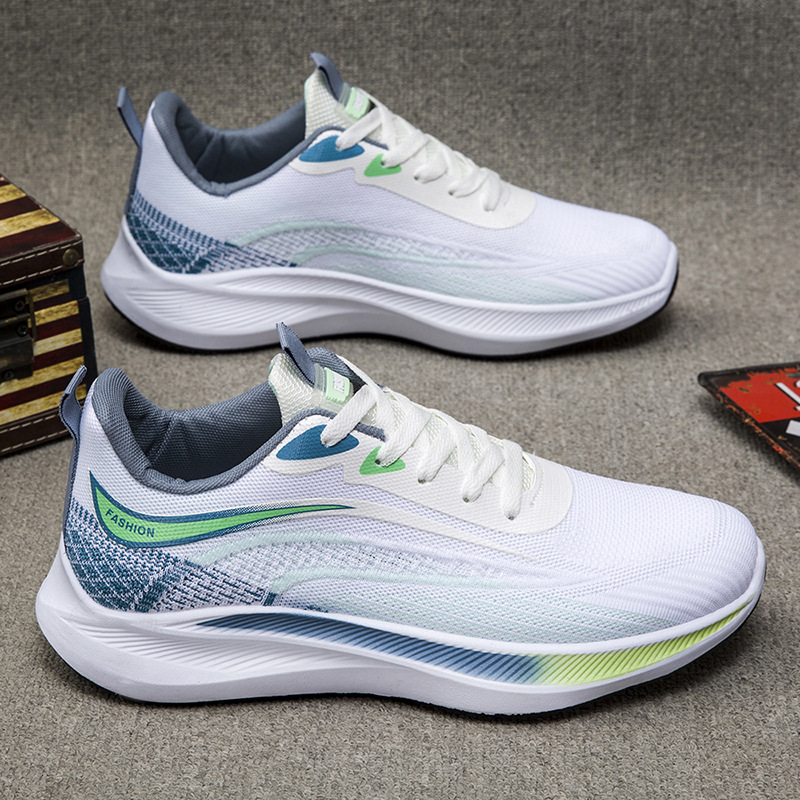 Men's 2024 Spring New Breathable Thin Mesh Flyweave Sports Running Shoes Casual